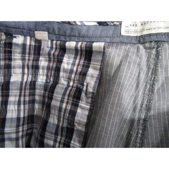 WRK Materials Co Mens Upscale Gray Stripe Linen Blend Shorts 40 EUC - Picture 14 of 15